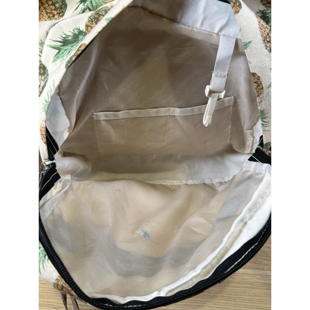 JanSport Right Pack Expressions Backpack Pineapple Print Suede Bottom Laptop Bag